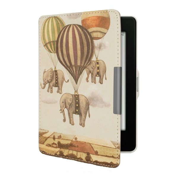 Premium Cover for Kindle Paperwhite Flying Elephants in Beige - Parallel Import