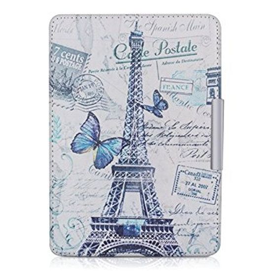Premium Cover for Kindle Paperwhite Eiffel Tower Butterfly in Blue, Grey &amp; White - Parallel Import