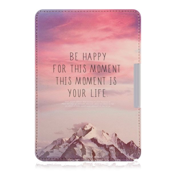 Premium Cover for Kindle Paperwhite Be Happy in Light Pink, Violet &amp; Coral - Parallel Import