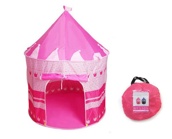 Kids Castle Cubby House Play Tent - Pink