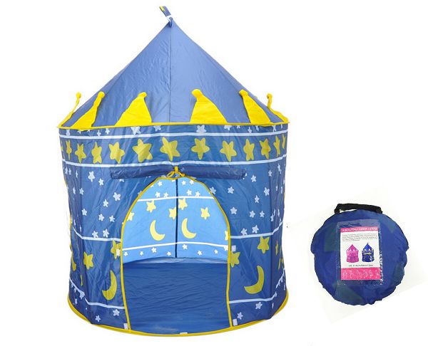Kids Castle Cubby House Play Tent - Blue