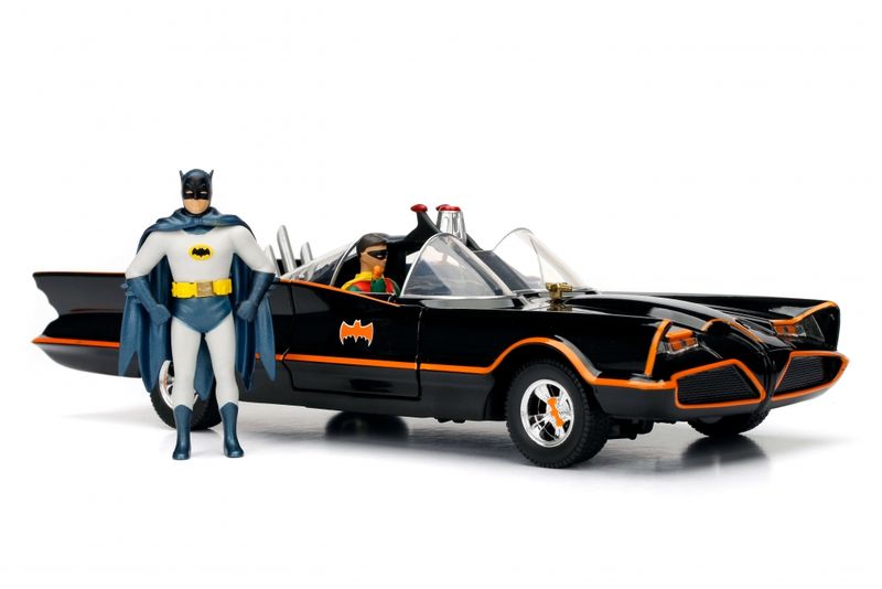 Justice League Batman 1966 Batmobile with 1:24 Figure