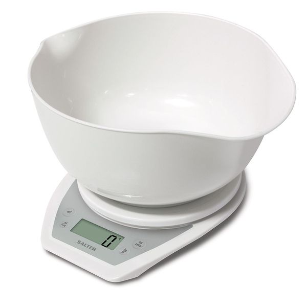 Salter Electronic Dual Pour Mixing Bowl Scale - White