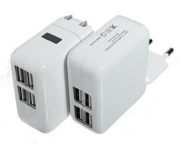 USB 4 Port Travel Charger