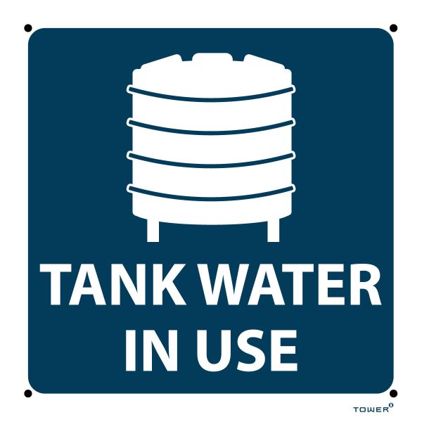 Tower Tank Water in Use Abs Sign - 190 x 190mm