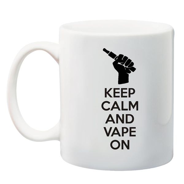 Qtees Africa Keep Calm &amp; Vape On White Printed Mug