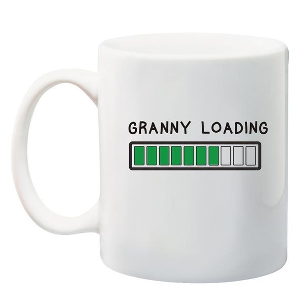 Qtees Africa Granny Loading White Printed Mug