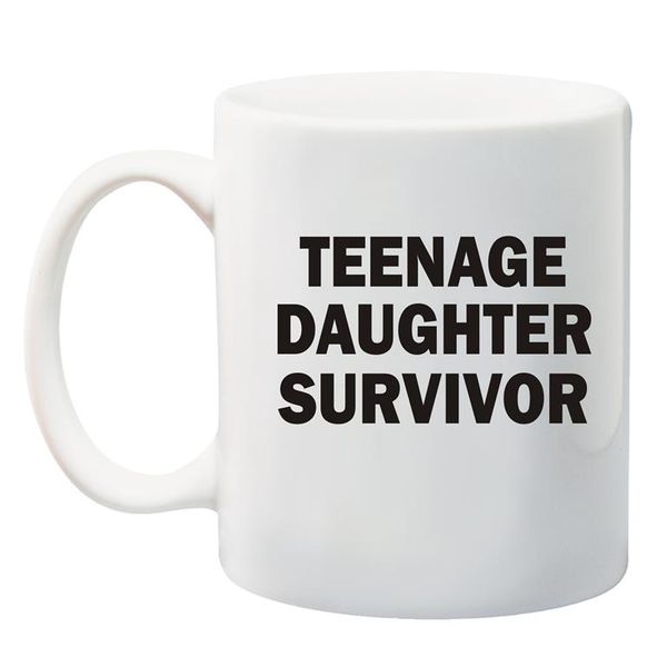 Qtees Africa Teenage Daughter Survivor White Printed Mug