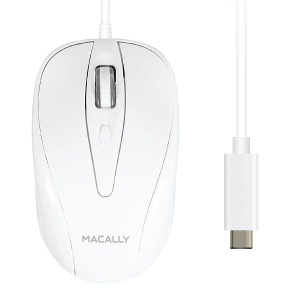 Macally USB-C Wired Optical Mouse - White