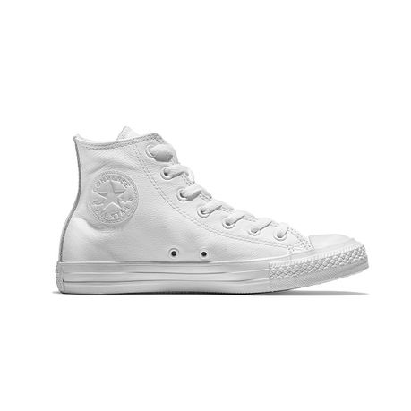 all white converse high tops leather