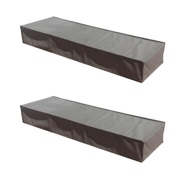 Patio Solution Flat Twin Pack Lounger Cover with Ripstop UV - Charcoal (Small)