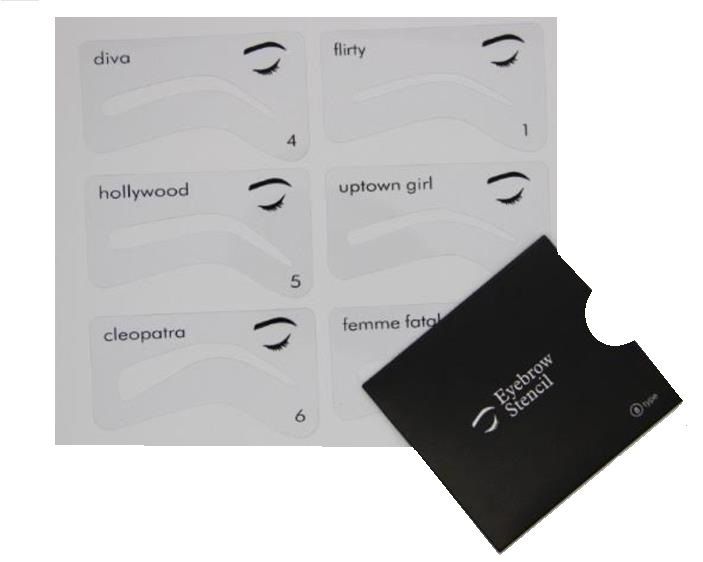 Beauty Trend Eyebrow Shaping Stencil Set - 6 Stencil Shapes