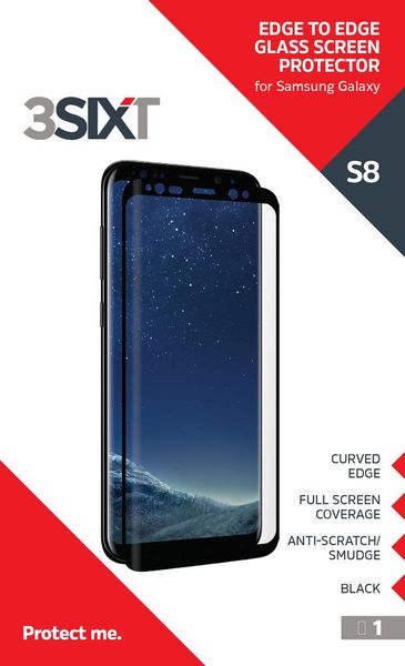3SIXT Curved Screen Protector Glass Samsung Galaxy S8 - Black