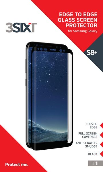 3SIXT Curved Screen Protector Glass Samsung Galaxy S8 Plus - Black