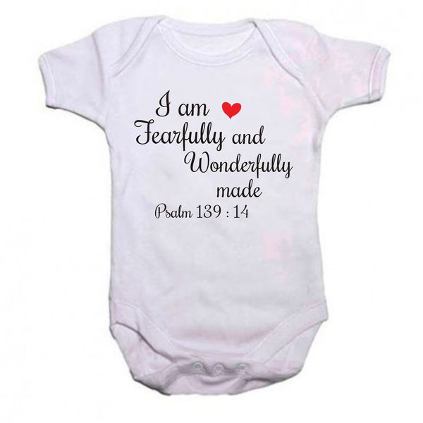Qtees Africa I Am Fearfully And Wonderfully Made Baby Grow
