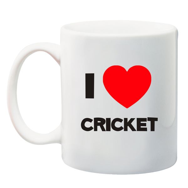 Qtees Africa I Love Cricket White Printed Mug
