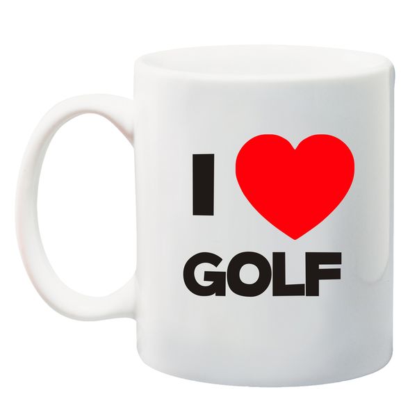 Qtees Africa Love Golf White Printed Mug