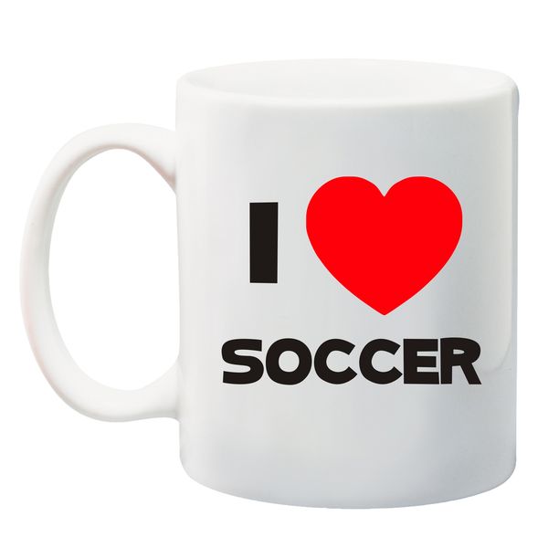 Qtees Africa I Love Soccer White Printed Mug