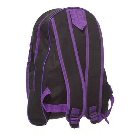 purple and black backpack