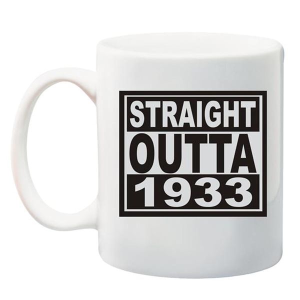 Qtees Africa Straight Outta 1933 Printed Mug - White