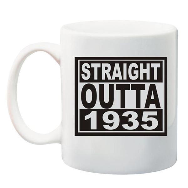 Qtees Africa Straight Outta 1935 Printed Mug - White