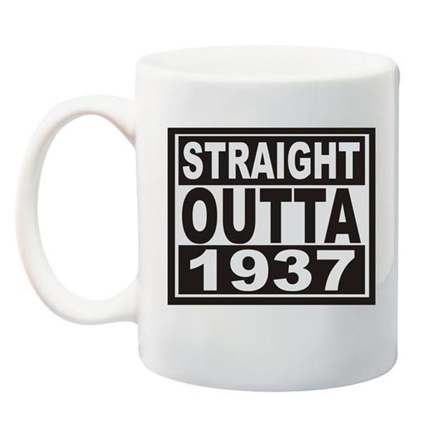 Qtees Africa Straight Outta 1937 Printed Mug - White