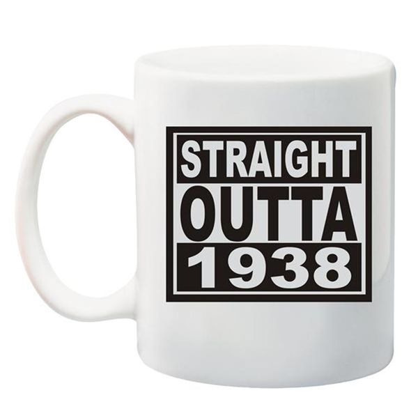 Qtees Africa Straight Outta 1938 Printed Mug - White