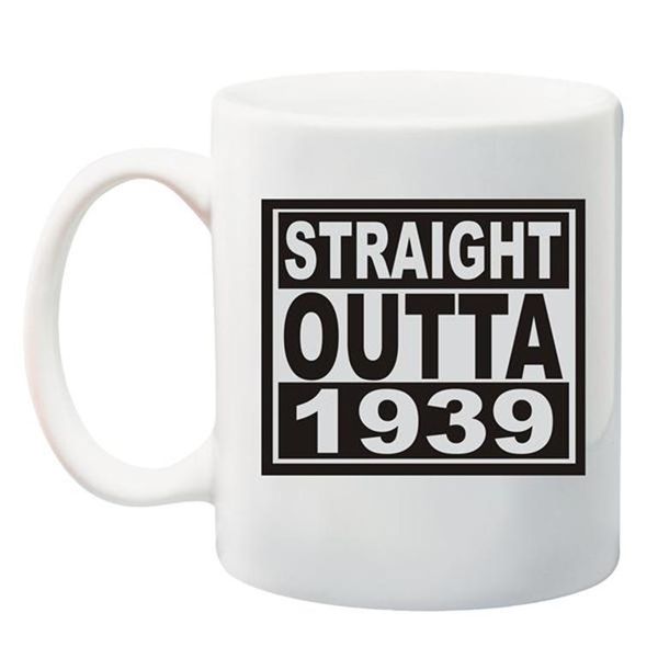 Qtees Africa Straight Outta 1939 Printed Mug - White
