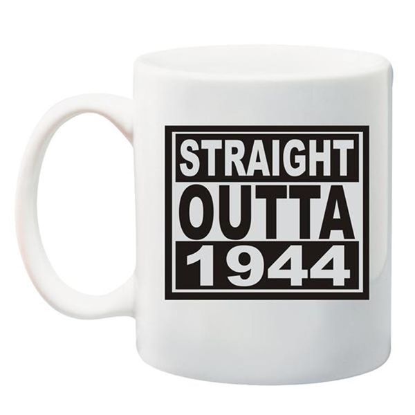 Qtees Africa Straight Outta 1944 Printed Mug - White