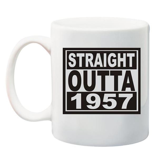 Qtees Africa Straight Outta 1957 Printed Mug - White