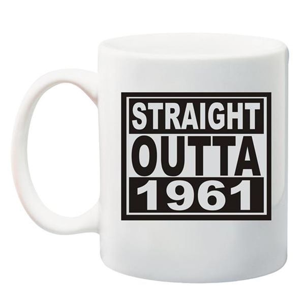 Qtees Africa Straight Outta 1961 Printed Mug - White