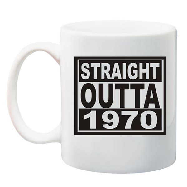 Qtees Africa Straight Outta 1970 Printed Mug - White