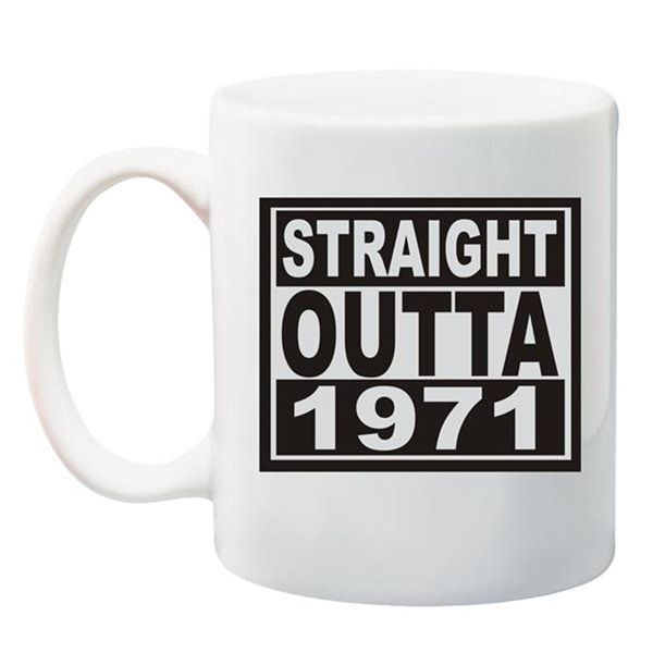 Qtees Africa Straight Outta 1971 Printed Mug - White