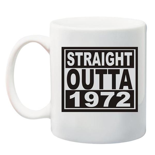 Qtees Africa Straight Outta 1972 Printed Mug - White