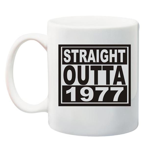 Qtees Africa Straight Outta 1977 Printed Mug - White