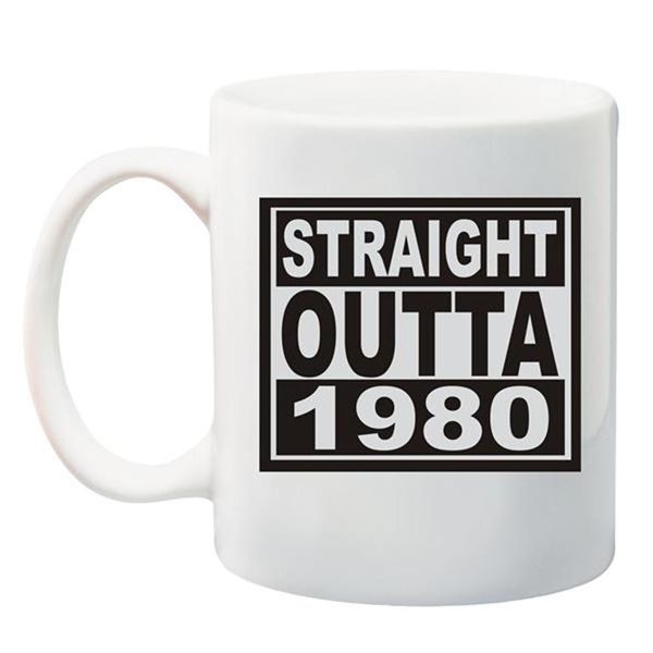 Qtees Africa Straight Outta 1980 Printed Mug - White