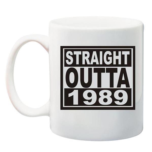 Qtees Africa Straight Outta 1989 Printed Mug - White