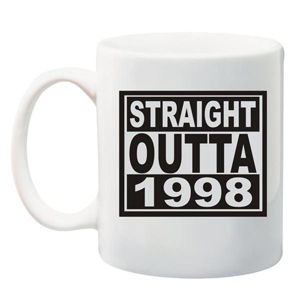 Qtees Africa Straight Outta 1998 Printed Mug - White