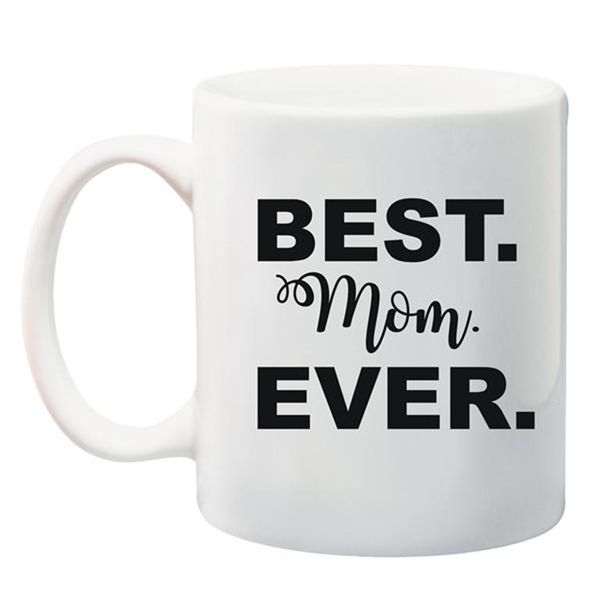 Qtees Africa Best Mom Ever Printed Mug - White