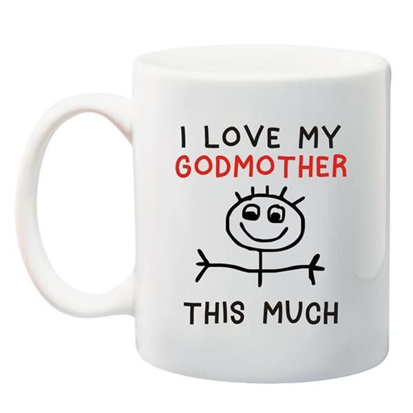 Qtees Africa I Love My Godmother This Much Printed Mug - White