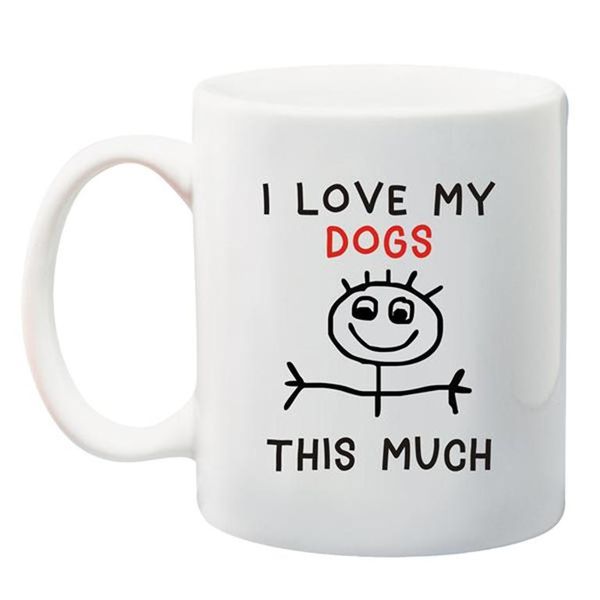 Qtees Africa I Love My Dogs This Much Printed Mug - White