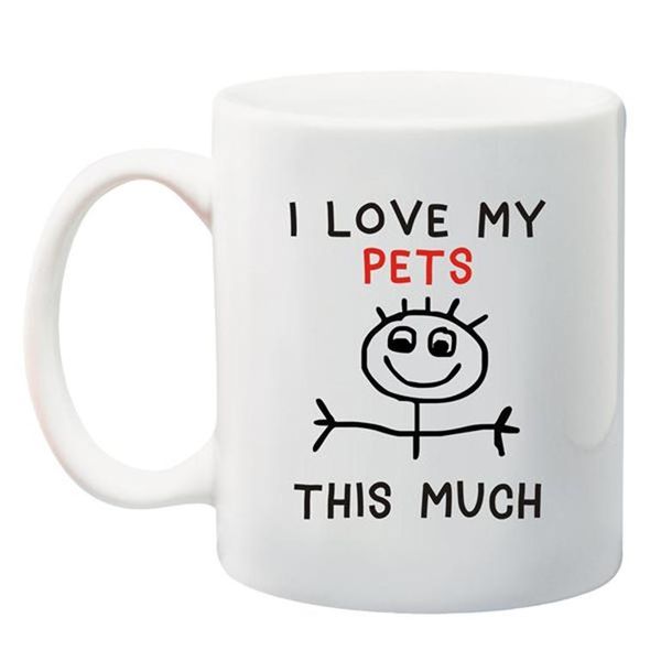 Qtees Africa I Love My Pets This Much Printed Mug - White