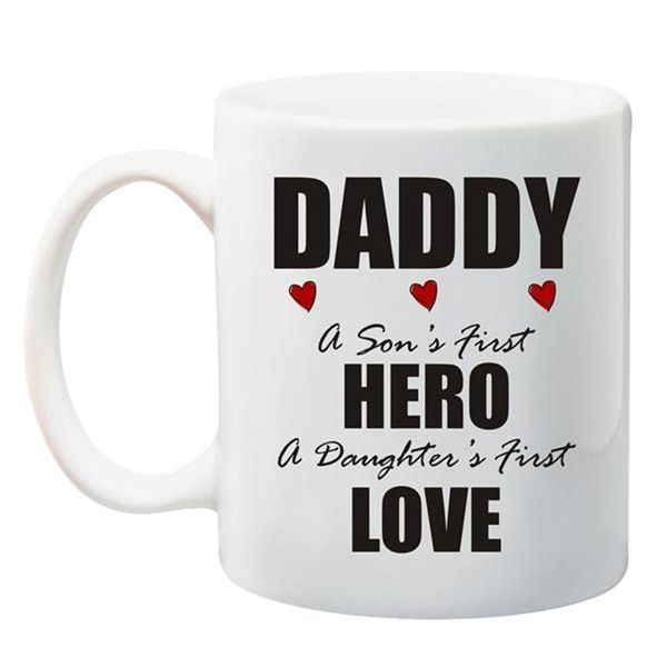 Qtees Africa Daddy - A Son's First Hero - A Daughters First Love Printed Mu