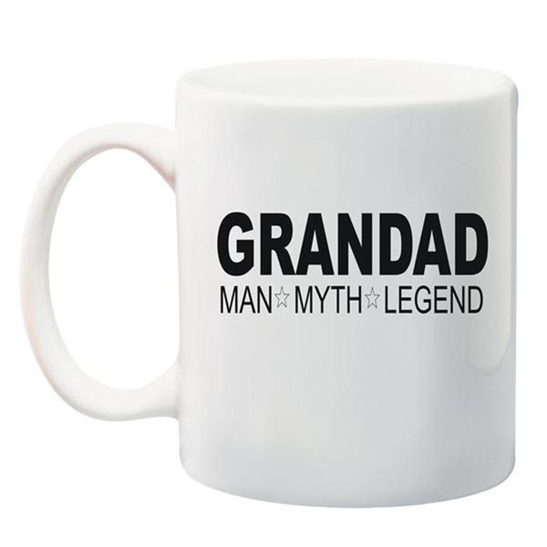 Qtees Africa Grandad - Man - Myth - Legend Printed Mug - White