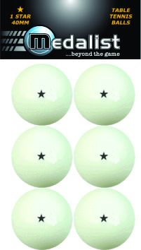Medalist 1 Star Table Tennis Balls - White