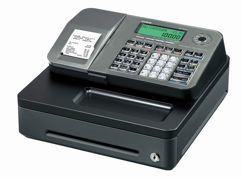 Casio SE-S100SG Electronic Cash Register - Silver
