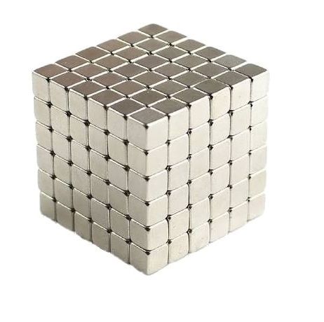 Magnetic Cubes Silver - 216 Piece Set