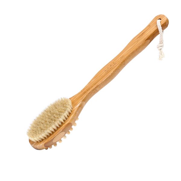 Long Bamboo Natural Bristles Bath Brush
