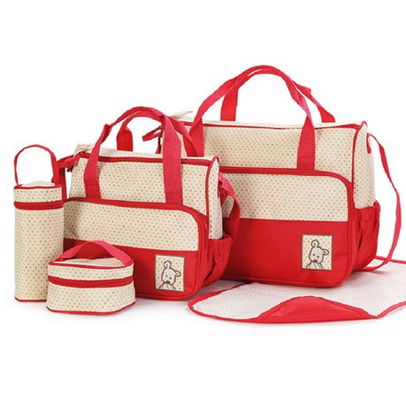 red nappy bag