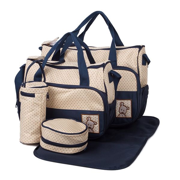 Multifunctional Baby Changing Diaper Handbag 5 Piece Set - Dark Blue ...